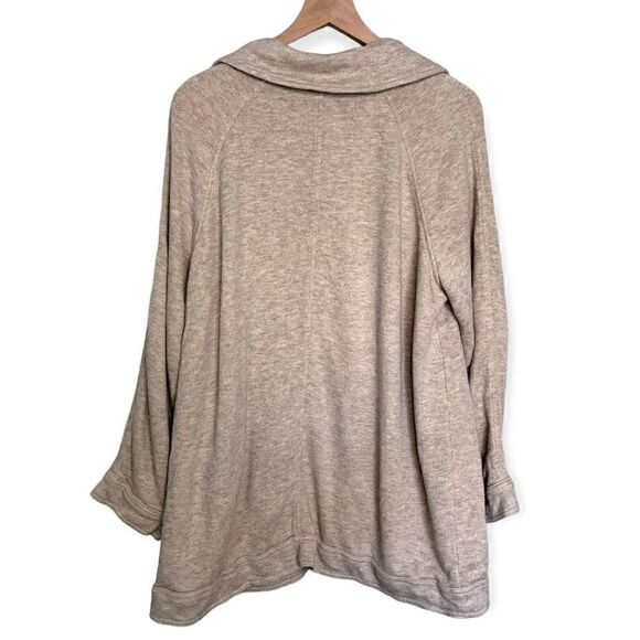 Free People Linen Blend‎ Double Breasted Slouchy Jacket in Beige Size Small - Picture 3 of 11